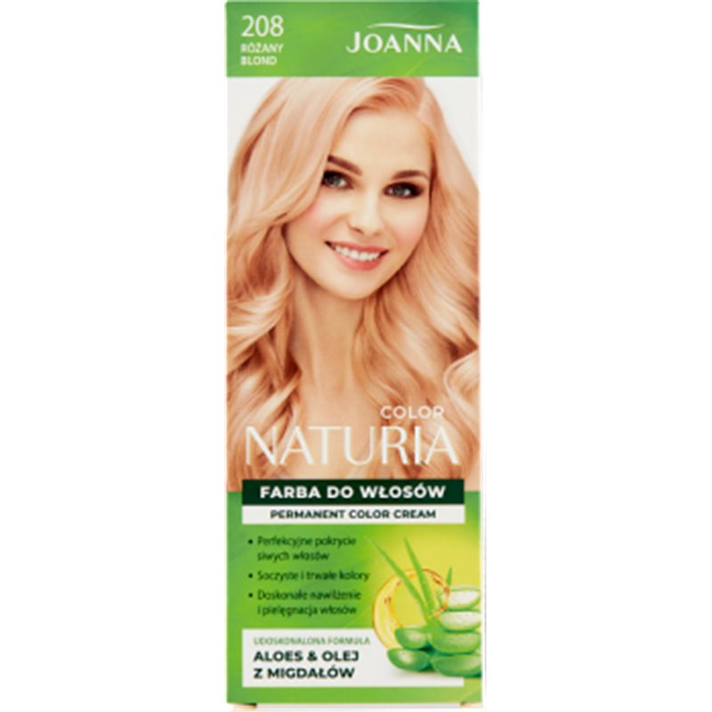 Joanna Naturia color Farba do włosów różany blond 208