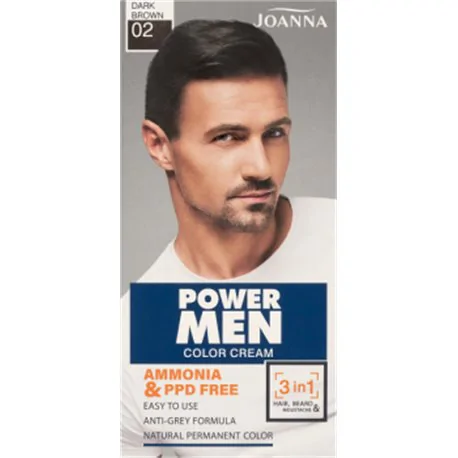 Joanna Power Men Color Cream Farba 02 Dark Brown