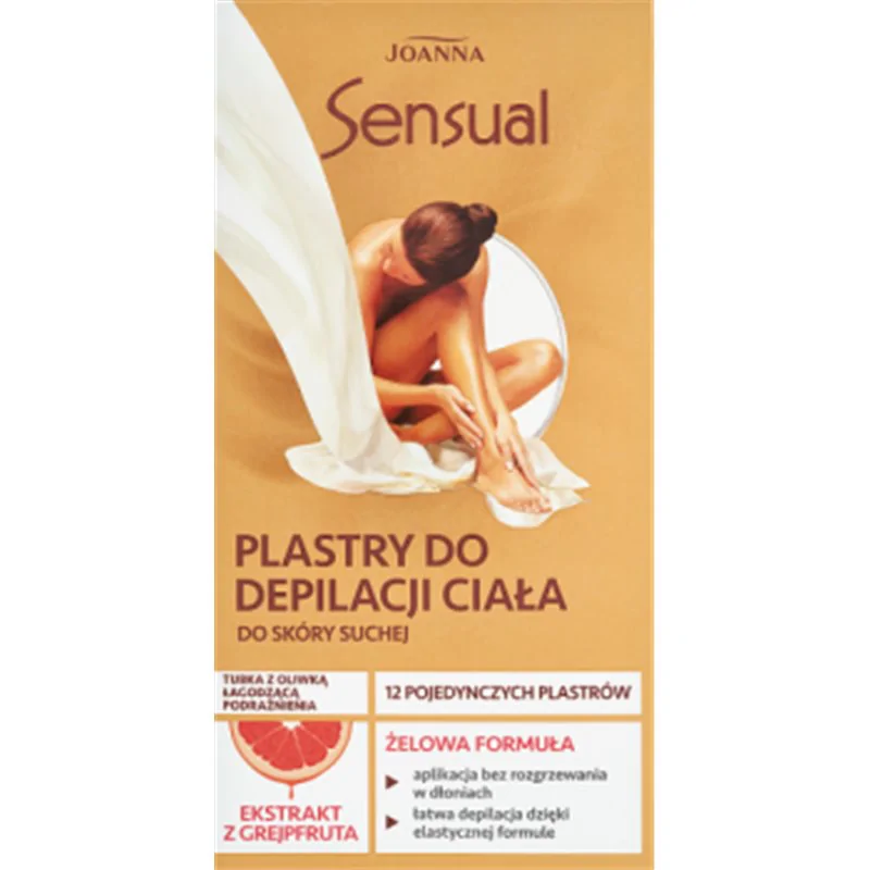 Joanna Sensual Plastry do depilacji ciała do skóry suchej 12 sztuk + Tubka z oliwką łagodzącą 10 ml