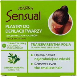 Joanna Sensual Plastry do depilacji twarzy 12 sztuk Zielona Herbata