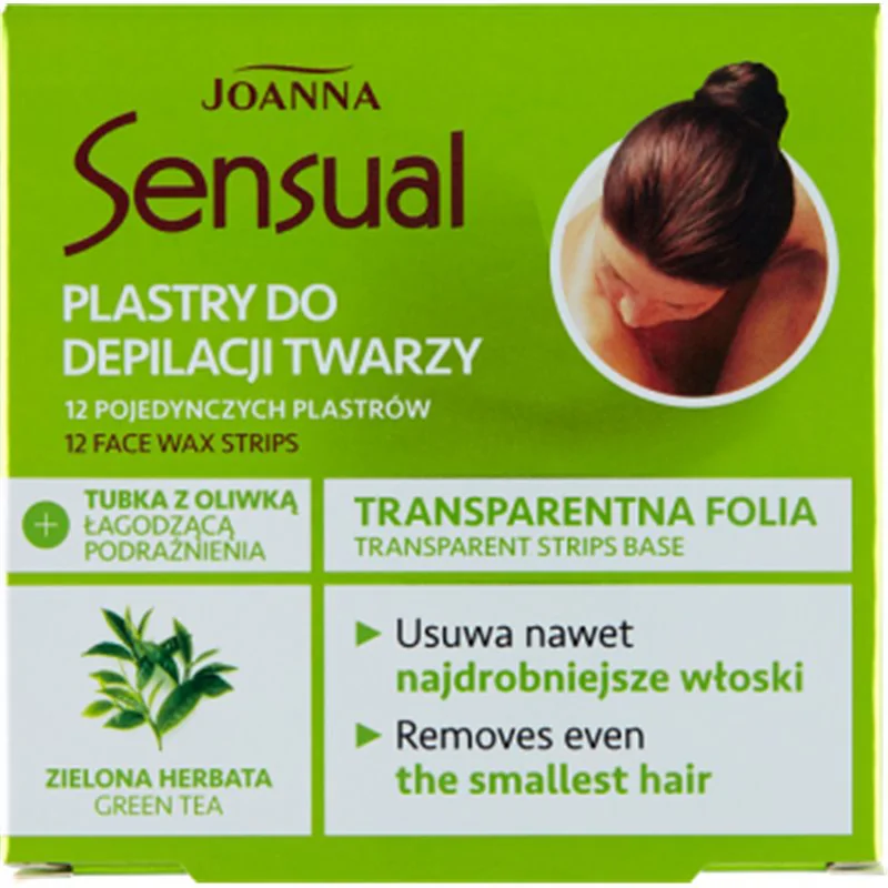 Joanna Sensual Plastry do depilacji twarzy 12 sztuk Zielona Herbata