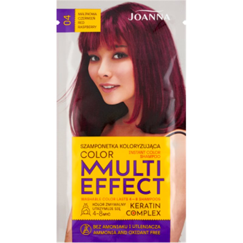 Joanna szamponetka Multi Effect Malinowa Czerwień 04 szampon koloryzujący