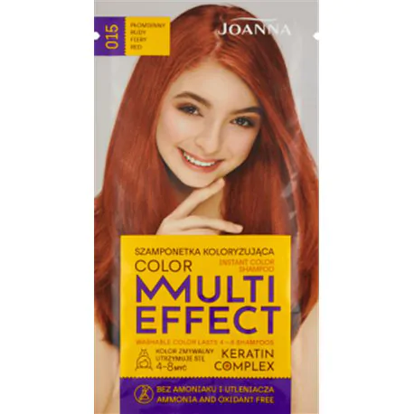 Joanna szamponetka Multi Effect Płomienny Rudy 015 szampon koloryzujący