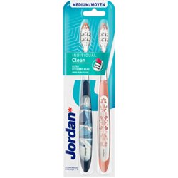 Jordan szczoteczka do zebów dla dorosłych individual clean medium 2 pack