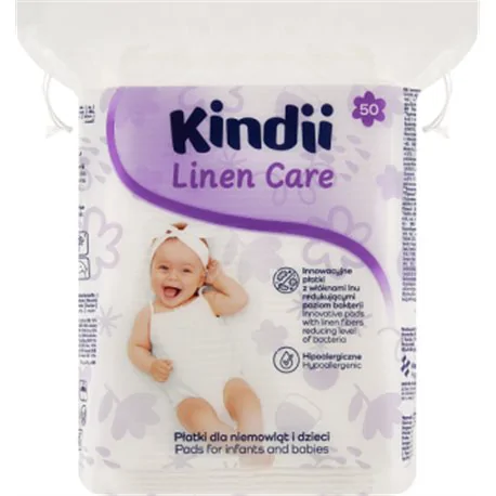 Kindii Linen Care Płatki dla niemowląt i dzieci 50 sztuk