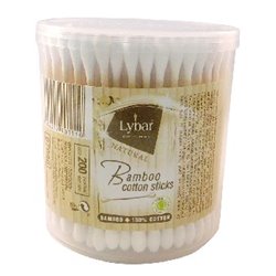 Kosmetyczne patyczki z bambusa Mattes Lybar 200 szt pudełko okrągłe