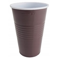 Kubek 200ml brązowy 100szt plastik
