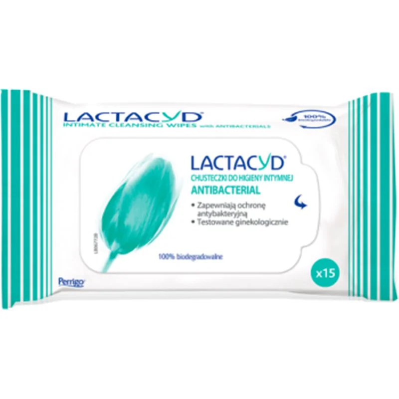 Lactacyd Antibacterial Chusteczki do higieny intymnej 15 sztuk