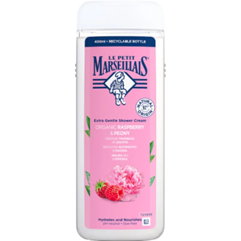 Le Petit Marseillais Kremowy żel pod prysznic malina bio & piwonia 400 ml