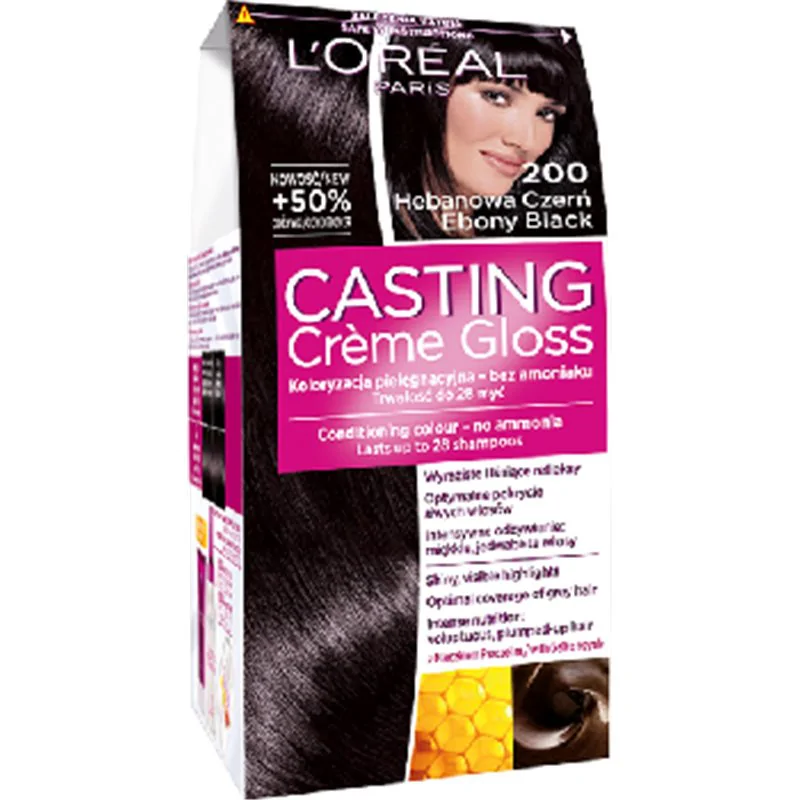 Loreal Casting Creme Gloss Farba do włosów 200 Hebanowa Czerń