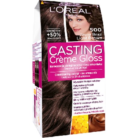 Loreal Casting Creme Gloss Farba do włosów 500 Jasny Brąz