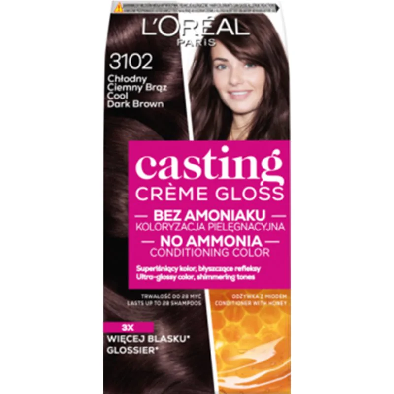 Loreal Casting Creme Gloss krem koloryzujący 3102 Chłodny Ciemny Brąz