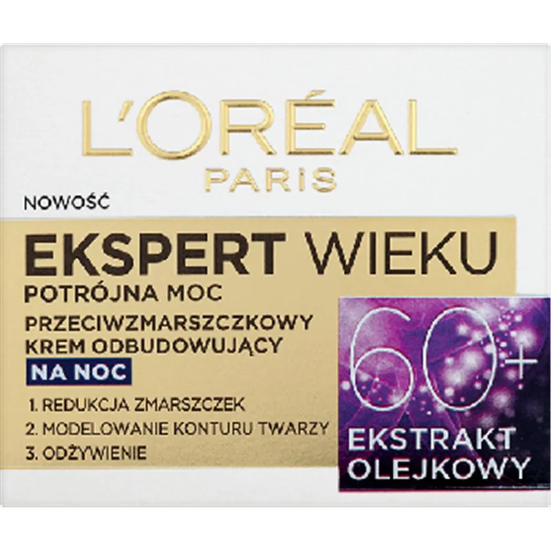 Loreal Ekspert Wieku 60+ Przeciwzmarszczkowy krem odbudowujący na noc 50 ml