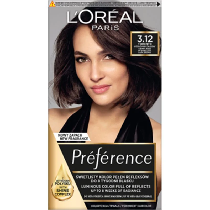 Loreal Preference Farba St Honoré Intensywny Chłodny Ciemny Brąz 3.12