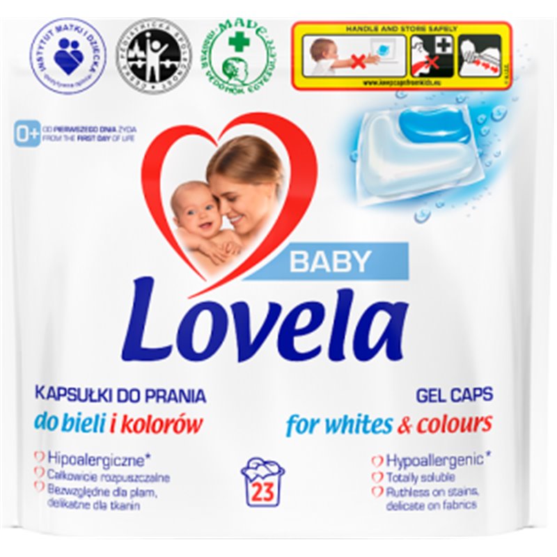 Lovela Baby Hipoalergiczne kapsułki do prania do bieli i kolorów 499,1 g (23 x 21,7 g)