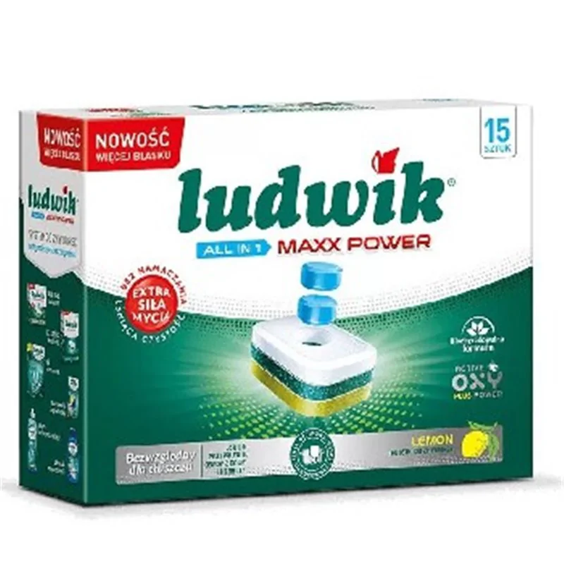 Ludwik tabletki do zmywarek All in One Maxx Power Lemon 15szt