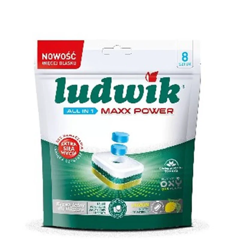 Ludwik tabletki do zmywarek All in One Maxx Power Lemon Doypack 8 szt