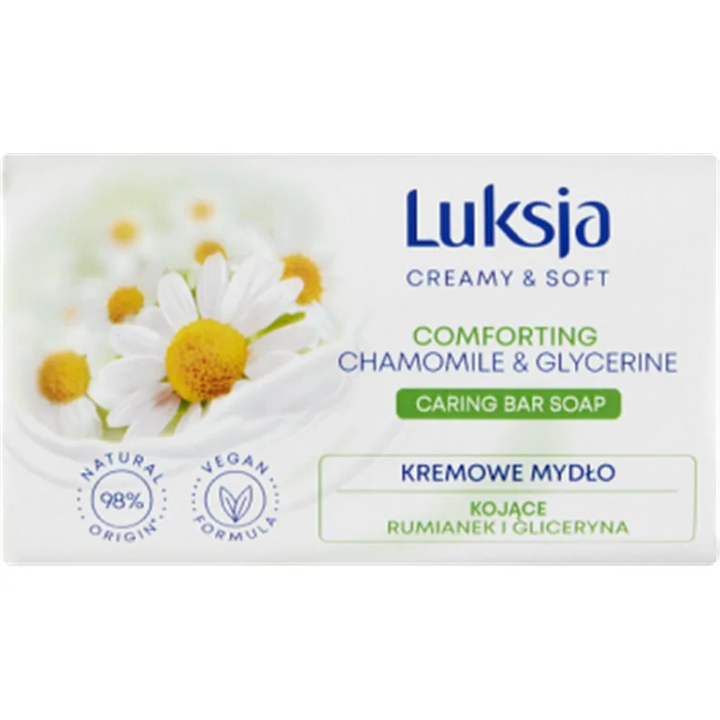 Luksja Creamy & Soft Kremowe mydło Kojące Rumianek i Gliceryna 90 g