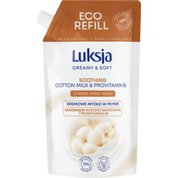 Luksja Creamy & Soft Kremowe mydło w płynie łagodzące mleczko bawełniane i prowitamina B5 400 ml