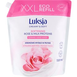 Luksja Creamy & Soft Kremowe mydło w płynie wygładzające róża i proteiny mleka 1,5 l