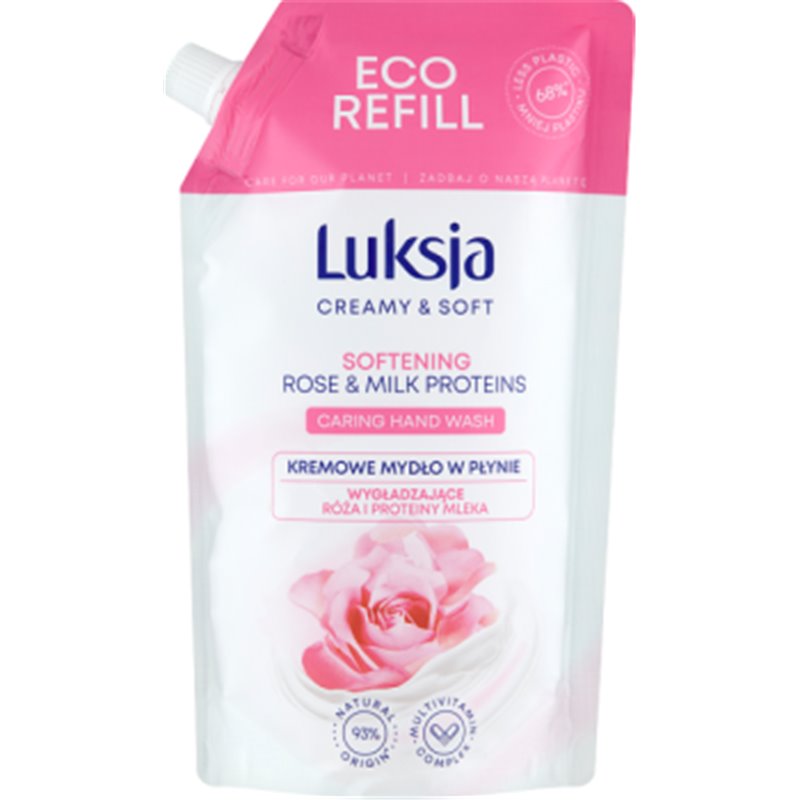 Luksja Creamy & Soft Kremowe mydło w płynie wygładzające róża i proteiny mleka 400 ml
