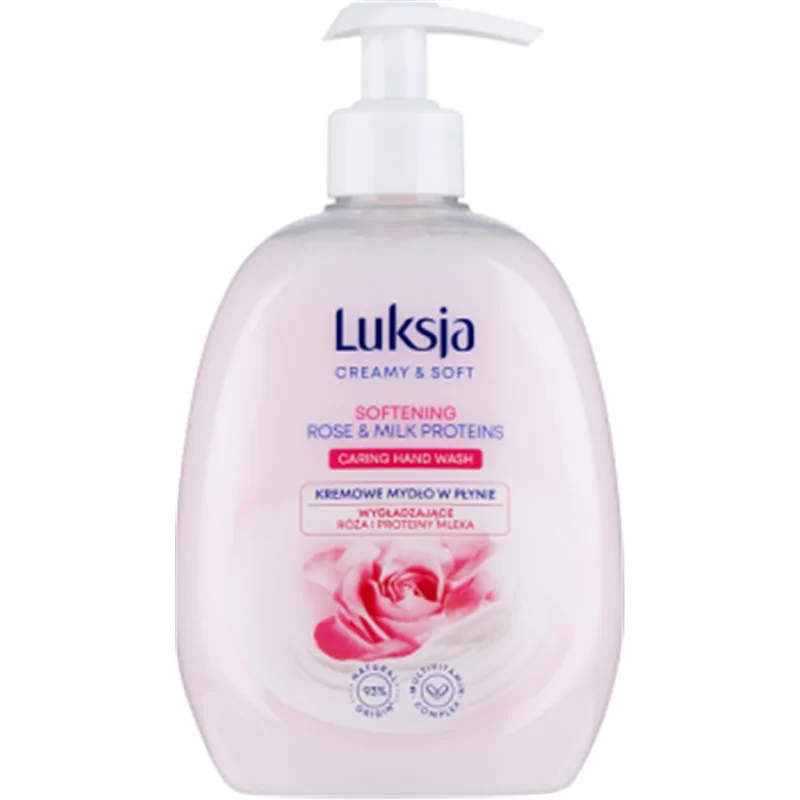 Luksja Creamy & Soft Kremowe mydło w płynie wygładzające róża i proteiny mleka 500 ml