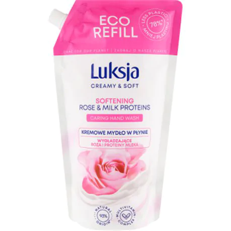 Luksja Creamy & Soft Kremowe mydło w płynie wygładzające róża i proteiny mleka 900 ml