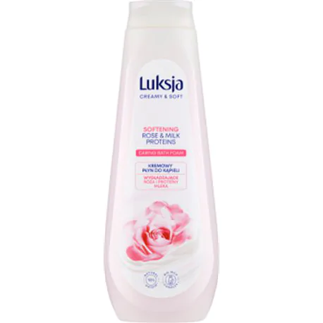 Luksja Creamy & Soft Kremowy płyn do kąpieli Wygładzające Róża i Proteiny Mleka 900 ml