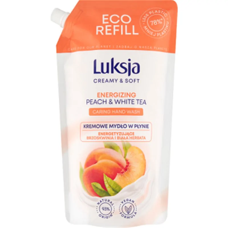 Luksja Creamy & Soft mydło w płynie Energetyzujące Brzoskwinia i Biała Herbata 900 ml