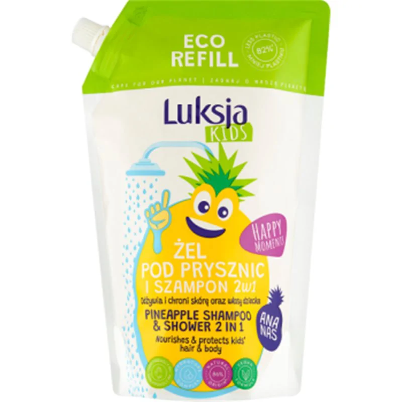 Luksja Kids Żel pod prysznic i szampon 2w1 Ananas 750 ml