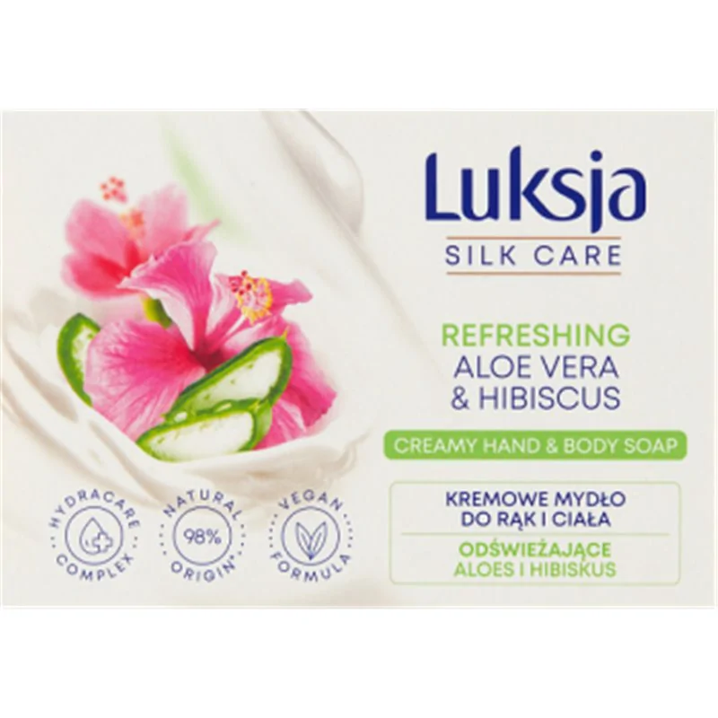 Luksja Silk Care Kremowe mydło do rąk i ciała Odświeżające Aloes i Hibiskus 100 g