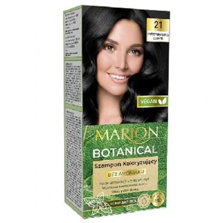 Marion Botanical szampon koloryzujący bez amoniaku 21 Intensywna Czerń