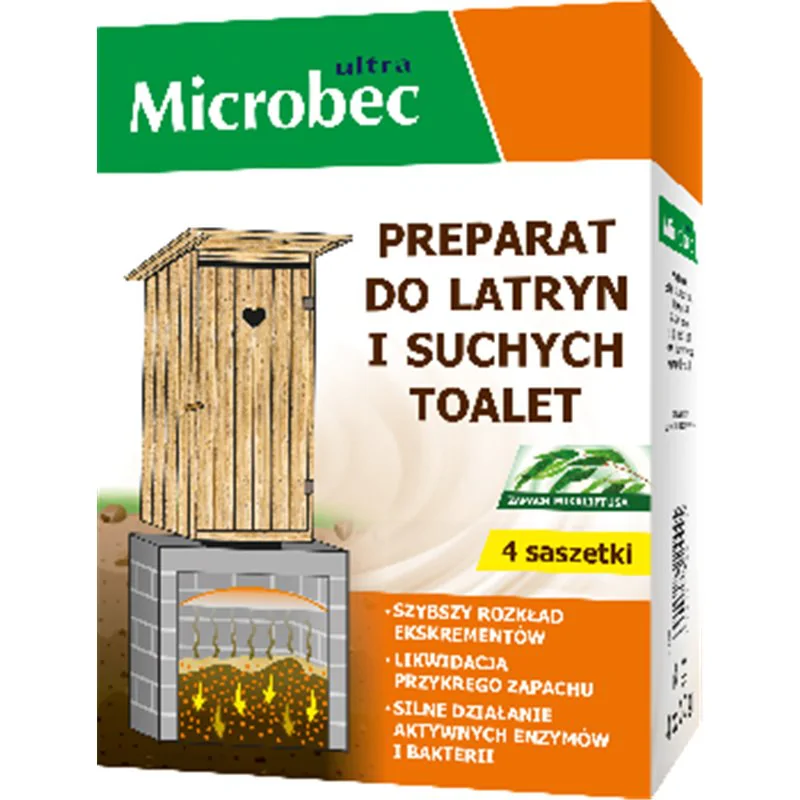 Microbec proszek do latryn i suchych toalet w saszetkach A4