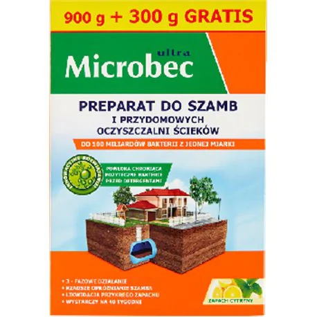 Microbec ultra Preparat do szamb i przydomowych oczyszczalni ścieków 1,2 kg