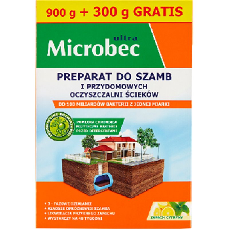 Microbec ultra Preparat do szamb i przydomowych oczyszczalni ścieków 1,2 kg