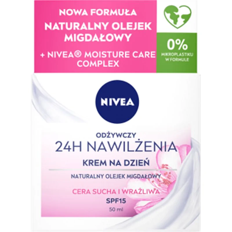 Nivea 24h Nawilżenia Odżywczy krem na dzień cera sucha i wrażliwa 50 ml