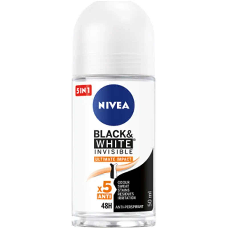 NIVEA Black & White Invisible Ultimate Impact Antyperspirant w kulce 50 ml