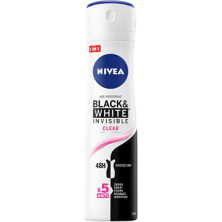 NIVEA Black&White Invisible Clear Antyperspirant w aerozolu 150 ml