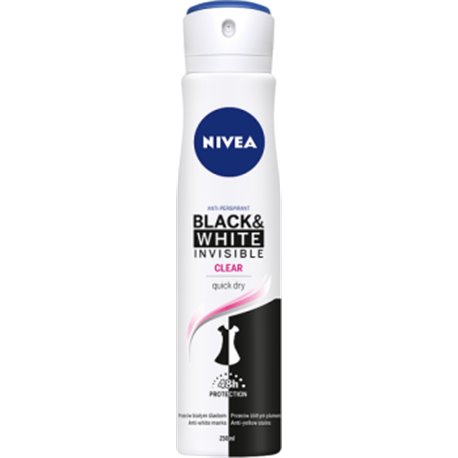 NIVEA Black&White Invisible Clear Antyperspirant w aerozolu 250 ml