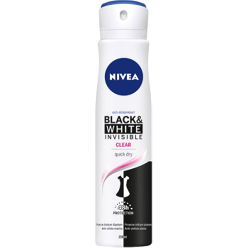 NIVEA Black&White Invisible Clear Antyperspirant w aerozolu 250 ml
