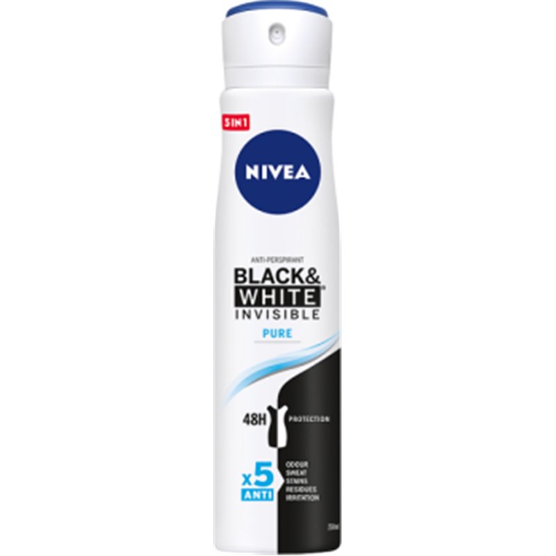 NIVEA Black&White Invisible Pure Antyperspirant w aerozolu 250 ml