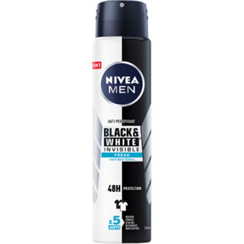 NIVEA MEN Black&White Invisible Fresh Antyperspirant w aerozolu 250 ml