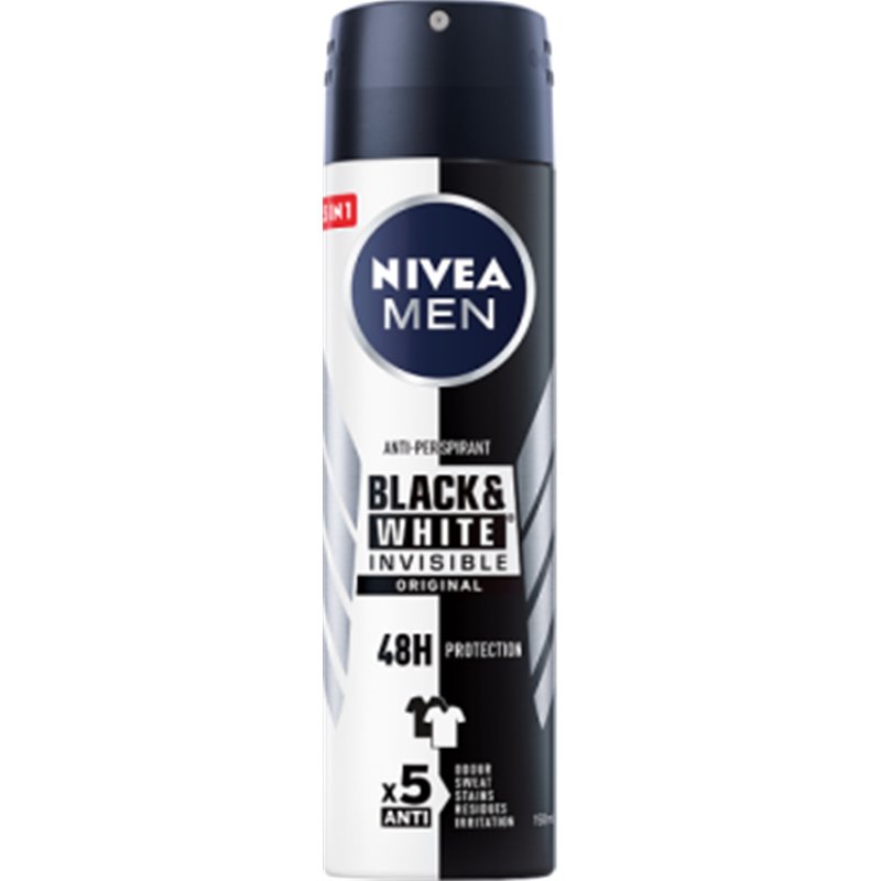NIVEA MEN Black&White Invisible Original Antyperspirant w aerozolu 150 ml