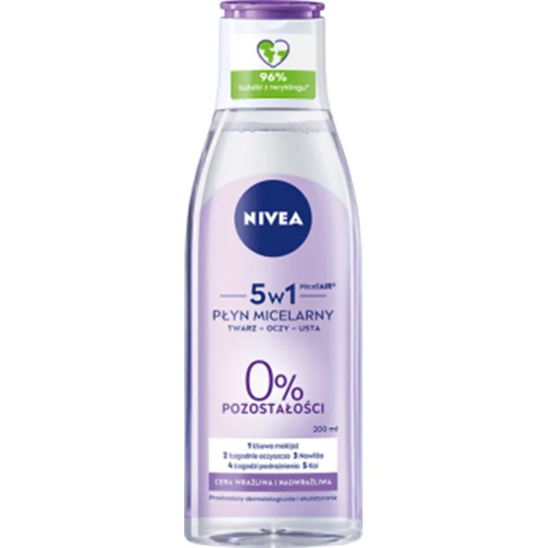 Nivea MicellAir Skin Breathe Pielęgnujący płyn micelarny do cery wrażliwej i nadwrażliwej 200 ml