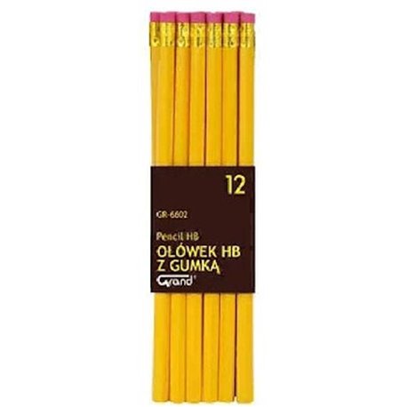 Ołówek z Gumką Hb Gr6602 12szt.