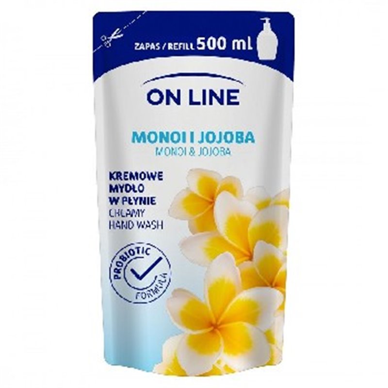 On Line mydło refill kremowe zapas Monoi i Jojoba 500ml
