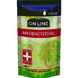 ON LINE Mydło REFILL z czynnikiem antybakteryjnym LIME 500 ml