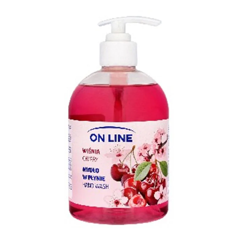 On Line mydło w płynie wiśnia pompka 490ml