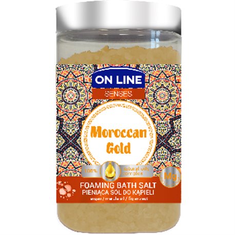 ON LINE SENSES Sól pieniąca do kąpieli Moroccan Gold 480g