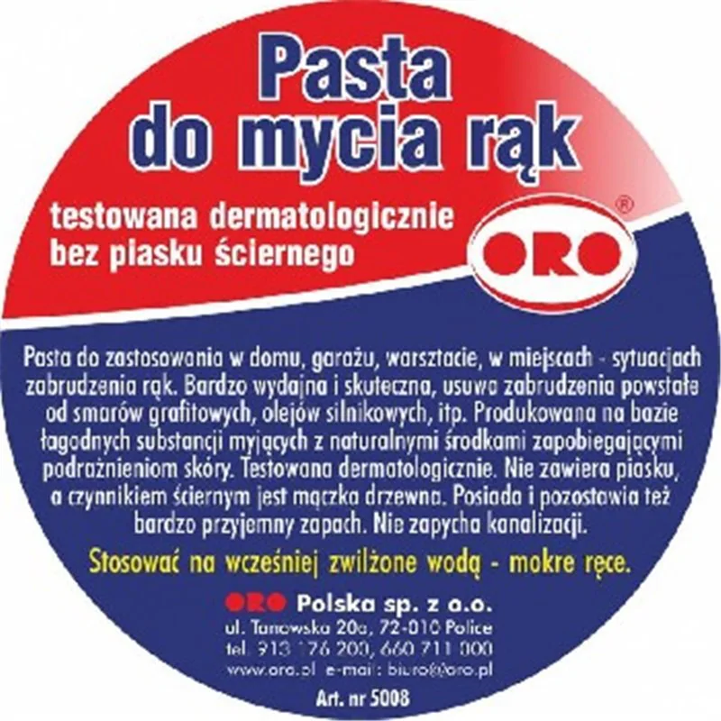 Oro pasta do mycia rąk testowana dermatologicznie 500ml